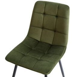Beliani Set Of 4 Dining Chairs Powell Velvet Olive Green - thumbnail 7