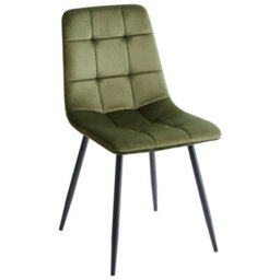 Beliani Set Of 4 Dining Chairs Powell Velvet Olive Green - thumbnail 4