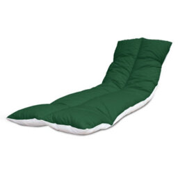 190X60Cm Sun Lounger Cushion, Polycotton Green Top, Elastic Straps, Multi-Use Garden, Patio, Camping, Uk Made (Pack Of 2) - thumbnail 1