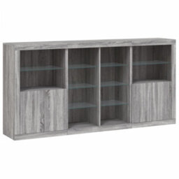 Berkfield Sideboard With Led Lights Grey Sonoma 202X37X100 Cm - thumbnail 3