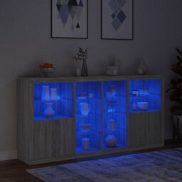 Berkfield Sideboard With Led Lights Grey Sonoma 202X37X100 Cm - thumbnail 5