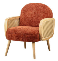 Nordlys Terracotta Cane Lounge Chair Countryside Style Living Room - thumbnail 1