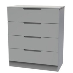 Messina Ready Assembled Matt Grey No Effect 4 Drawer Wide Chest (H)875mm (W)740mm (D)390mm - thumbnail 1