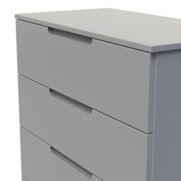 Messina Ready Assembled Matt Grey No Effect 4 Drawer Wide Chest (H)875mm (W)740mm (D)390mm - thumbnail 3