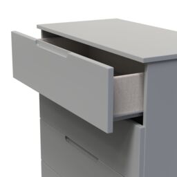 Messina Ready Assembled Matt Grey No Effect 4 Drawer Wide Chest (H)875mm (W)740mm (D)390mm - thumbnail 2