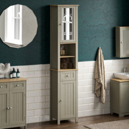 Lassic Bath Vida Priano Grey 2 Door Tall Bathroom Cabinet With Mirror