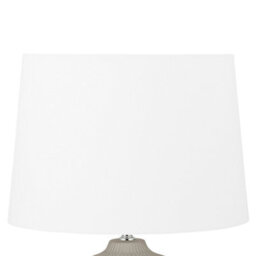 Beliani Bedside Table Lamp - Ceramic Body, Gold Concave Base, White Fabric Shade - W38 X D38 X H51Cm - thumbnail 4