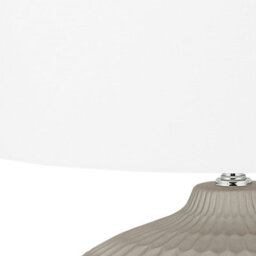 Beliani Bedside Table Lamp - Ceramic Body, Gold Concave Base, White Fabric Shade - W38 X D38 X H51Cm - thumbnail 5