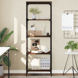 Berkfield Bookcase 5-Tier Brown Oak 59X35X171 Cm Engineered Wood