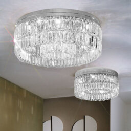 Luminosa Lighting Luminosa Prisma Designer Crystal Ceiling Light Polished Chrome, 12X G9 - thumbnail 2