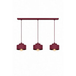 Luminosa Lighting Luminosa Simply Bar Pendant Ceiling Light Burgundy 3X E27 - thumbnail 1