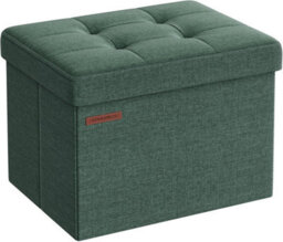 Songmics Footstool Storage, Compact Ottoman With Versatile Design For Indoor Spaces, Retro Green - thumbnail 5