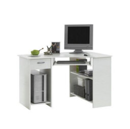 Amos Mann Furniture Lami White Corner Desk With Drawer 350-001 - thumbnail 4