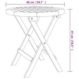 Walplus Bistro Table A 46X47 Cm Solid Wood Acacia - thumbnail 6