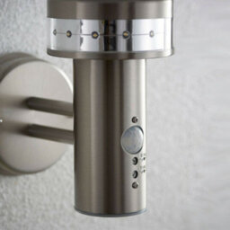 Ip44 Outdoor Led Light Brushed Steel Pir Wall Lantern Security Outdoor Overhang - thumbnail 5