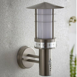 Ip44 Outdoor Led Light Brushed Steel Pir Wall Lantern Security Outdoor Overhang - thumbnail 3