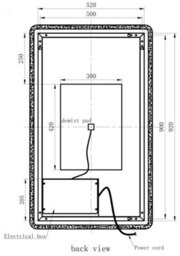Affine Rectangle Led Bathroom Mirror Large Backlit Touch Demister Pad Mains 600X1000mm - thumbnail 3