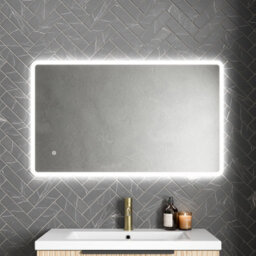 Affine Rectangle Led Bathroom Mirror Large Backlit Touch Demister Pad Mains 600X1000mm - thumbnail 1