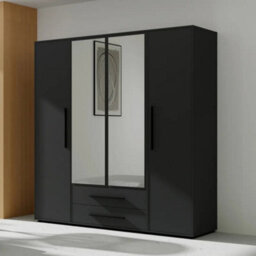 Arte Maxione 13 Hinged Door Wardrobe 198Cm - Black, Bold Contemporary Statement Wardrobe - thumbnail 1
