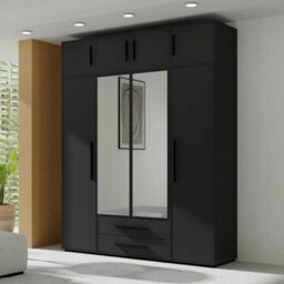 Arte Maxione 13 Hinged Door Wardrobe 198Cm - Black, Bold Contemporary Statement Wardrobe - thumbnail 2
