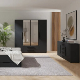 Arte Maxione 13 Hinged Door Wardrobe 198Cm - Black, Bold Contemporary Statement Wardrobe - thumbnail 4