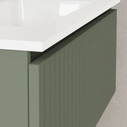Banyetti Linea Muscat Sage Ribbed Wall Hung Vanity Unit 800mm X 390mm - thumbnail 2