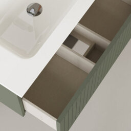Banyetti Linea Muscat Sage Ribbed Wall Hung Vanity Unit 800mm X 390mm - thumbnail 4