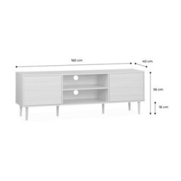 Sweeek - 160Cm Tv Unit Wooden Effect 2 Doors  Mika Natural 160X40X56 Cm - thumbnail 7