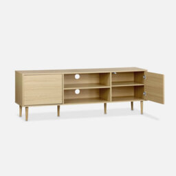 Sweeek - 160Cm Tv Unit Wooden Effect 2 Doors  Mika Natural 160X40X56 Cm - thumbnail 2