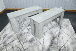 Kosy Koala Set Of 2 Grey Dining Benches Modern Mdf Stone Effect Kitchen - thumbnail 4