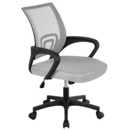Yaheetech Ergonomic Mid-Back Mesh Office Chair - Light Grey - thumbnail 2