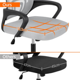 Yaheetech Ergonomic Mid-Back Mesh Office Chair - Light Grey - thumbnail 4