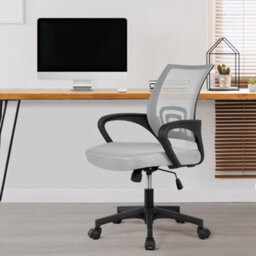 Yaheetech Ergonomic Mid-Back Mesh Office Chair - Light Grey - thumbnail 1