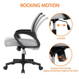 Yaheetech Ergonomic Mid-Back Mesh Office Chair - Light Grey - thumbnail 9