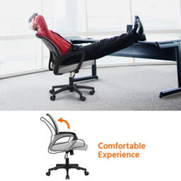 Yaheetech Ergonomic Mid-Back Mesh Office Chair - Light Grey - thumbnail 8