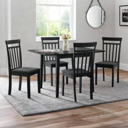 Julian Bowen Rufford Square To Rectangular Extending 4 Seater Dining Table - Black - thumbnail 2
