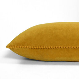 Furn. Cosmo Square Pom-Pom Velvet Feather Filled Cushion - thumbnail 3