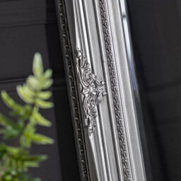 Xample Gallery Hampshire Silver Leaner Mirror, 84X170Cm, Ornate Baroque Frame, Portrait Or Landscape, Hand Silver Leaf Finish - thumbnail 4