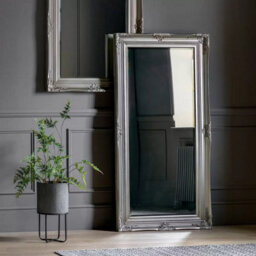 Xample Gallery Hampshire Silver Leaner Mirror, 84X170Cm, Ornate Baroque Frame, Portrait Or Landscape, Hand Silver Leaf Finish - thumbnail 5