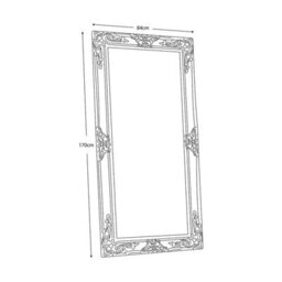 Xample Gallery Hampshire Silver Leaner Mirror, 84X170Cm, Ornate Baroque Frame, Portrait Or Landscape, Hand Silver Leaf Finish - thumbnail 2