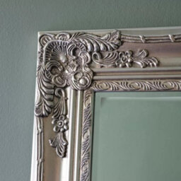 Xample Gallery Hampshire Silver Leaner Mirror, 84X170Cm, Ornate Baroque Frame, Portrait Or Landscape, Hand Silver Leaf Finish - thumbnail 3