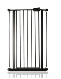 Safetots Extra Tall Narrow Metal Safety Gate Pressure Fit, 68.5Cm - 75Cm, Matt Black, 104Cm In Height, Extra Tall Baby Gate - thumbnail 1
