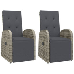 Berkfield 3 Piece Garden Lounge Set Grey Poly Rattan&solid Wood Acacia - thumbnail 4