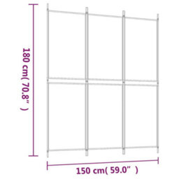 Vidaxl 3-Panel Room Divider Black 150X180 Cm Fabric Room Dividers - thumbnail 3