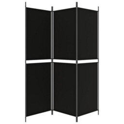 Vidaxl 3-Panel Room Divider Black 150X180 Cm Fabric Room Dividers - thumbnail 4