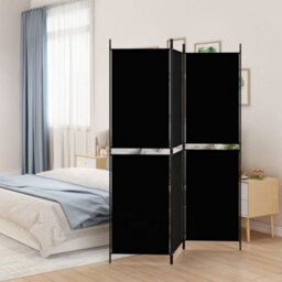 Vidaxl 3-Panel Room Divider Black 150X180 Cm Fabric Room Dividers