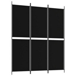 Vidaxl 3-Panel Room Divider Black 150X180 Cm Fabric Room Dividers - thumbnail 2
