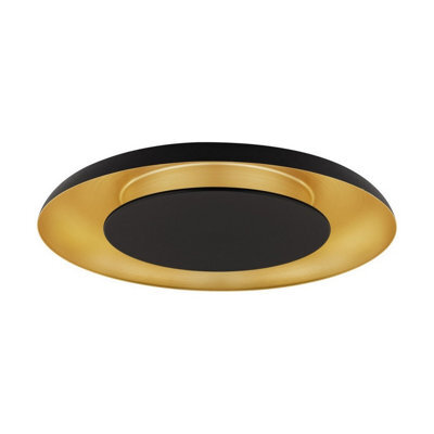 Luminosa Lighting Luminosa Epos 60Cm Decorative Flush Ceiling Light Sandy Black, Brushed Gold Triac Dimmable Led 38W 2200Lm 2700-3000-4000K Cct - image 1
