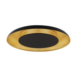 Luminosa Lighting Luminosa Epos 60Cm Decorative Flush Ceiling Light Sandy Black, Brushed Gold Triac Dimmable Led 38W 2200Lm 2700-3000-4000K Cct