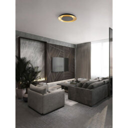 Luminosa Lighting Luminosa Epos 60Cm Decorative Flush Ceiling Light Sandy Black, Brushed Gold Triac Dimmable Led 38W 2200Lm 2700-3000-4000K Cct - thumbnail 2